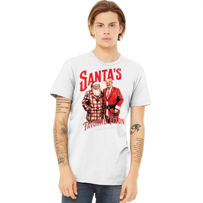 SantaS Favorite Felon Since 2024 Christmas Xmas Funny Trump Premium T-Shirt