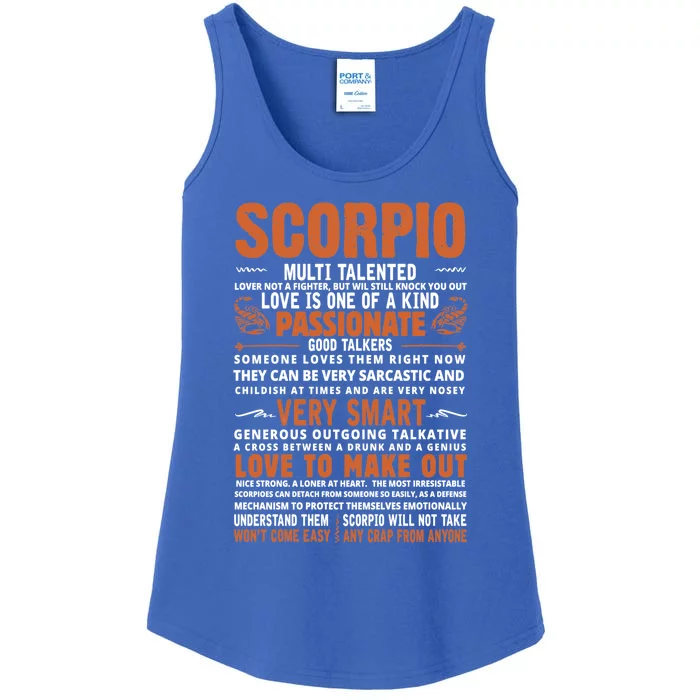 Scorpio Fact For Scorpion Lovers Horoscope Season Funny Gift Ladies Essential Tank