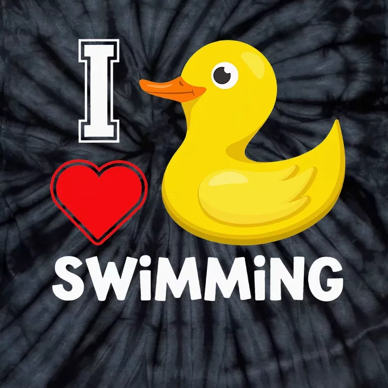 Swim For Funny I Love Swimming Duck Tie-Dye T-Shirt