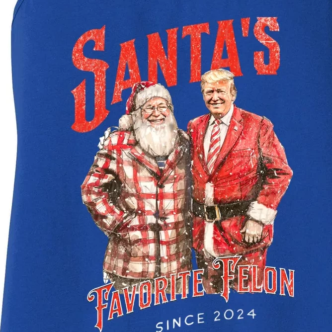 SantaS Favorite Felon Since 2024 Christmas Xmas Funny Trump Gift Women's Racerback Tank