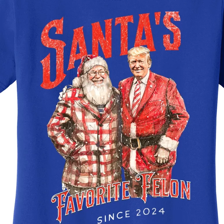 SantaS Favorite Felon Since 2024 Christmas Xmas Funny Trump Gift Women's T-Shirt