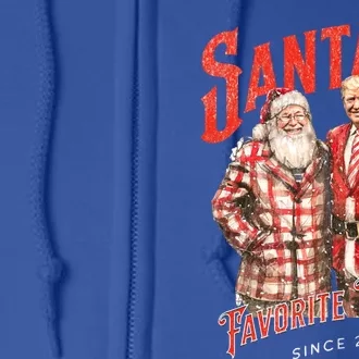 SantaS Favorite Felon Since 2024 Christmas Xmas Funny Trump Gift Full Zip Hoodie