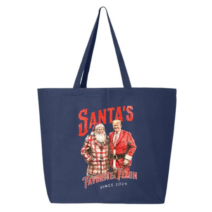 SantaS Favorite Felon Since 2024 Christmas Xmas Funny Trump Gift 25L Jumbo Tote