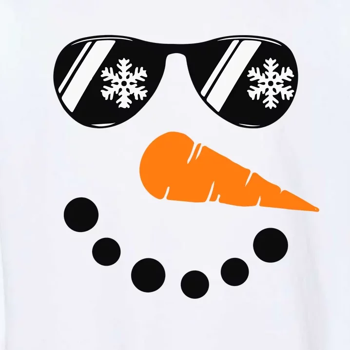 Snowman Face Family Christmas Matching Costume Garment-Dyed Sweatshirt