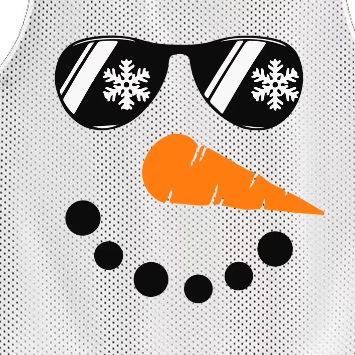 Snowman Face Family Christmas Matching Costume Mesh Reversible Basketball Jersey Tank