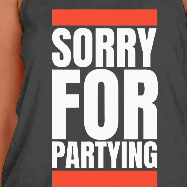 Sorry Funny For Partying Halloween Birthday Costume Women's Knotted Racerback Tank