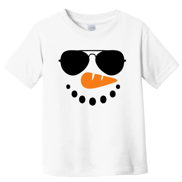 Snowman Face Family Christmas Matching Costume Toddler T-Shirt