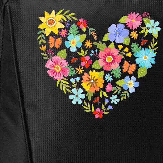 Springtime Flowers Floral Heart City Backpack