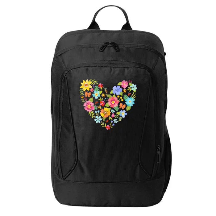 Springtime Flowers Floral Heart City Backpack