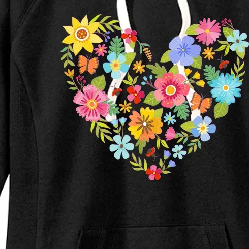 Springtime Flowers Floral Heart Women's Fleece Hoodie