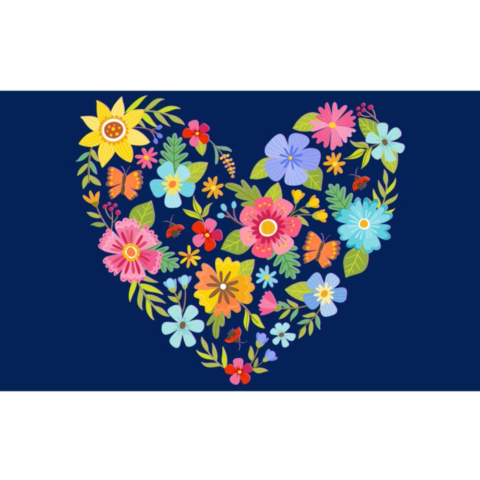 Springtime Flowers Floral Heart Bumper Sticker