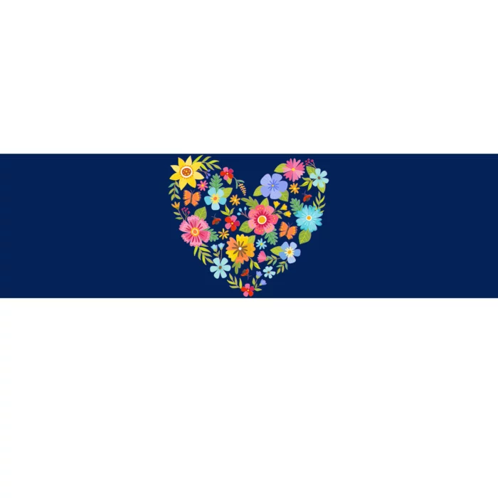 Springtime Flowers Floral Heart Bumper Sticker