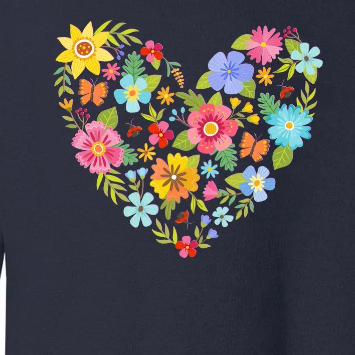 Springtime Flowers Floral Heart Toddler Sweatshirt