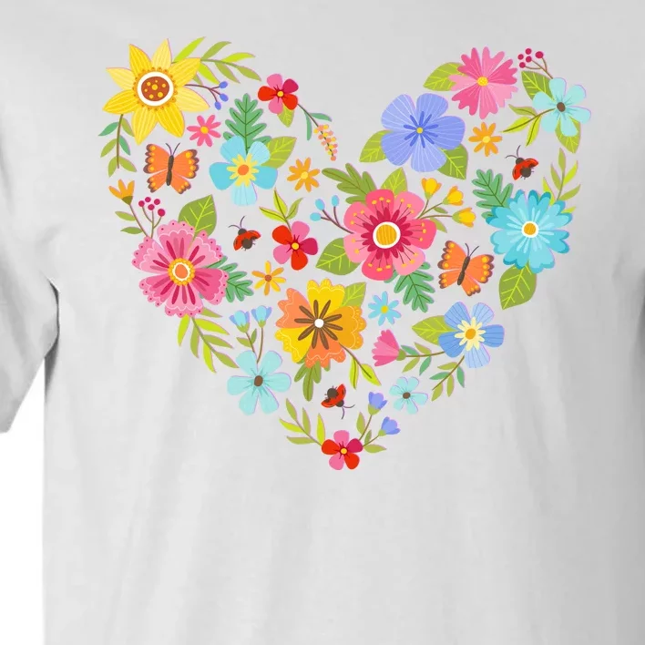 Springtime Flowers Floral Heart Tall T-Shirt