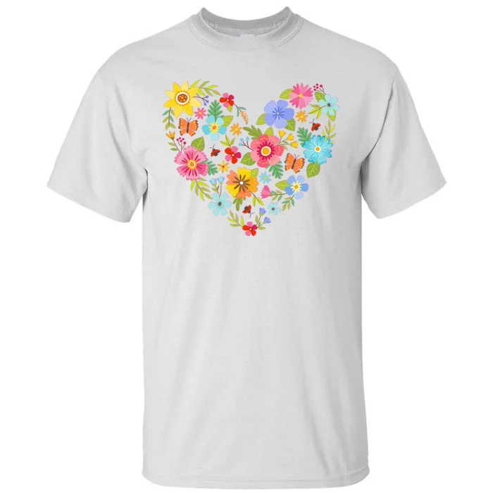 Springtime Flowers Floral Heart Tall T-Shirt