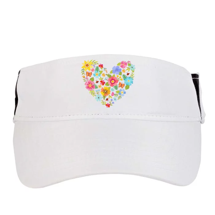 Springtime Flowers Floral Heart Adult Drive Performance Visor