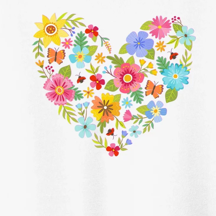 Springtime Flowers Floral Heart Toddler T-Shirt