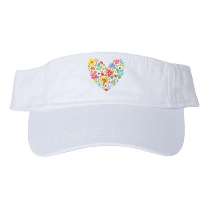 Springtime Flowers Floral Heart Valucap Bio-Washed Visor