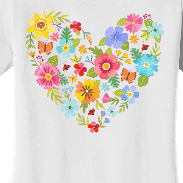 Springtime Flowers Floral Heart Women's T-Shirt