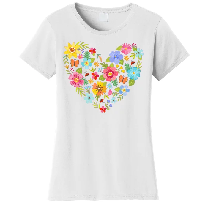 Springtime Flowers Floral Heart Women's T-Shirt