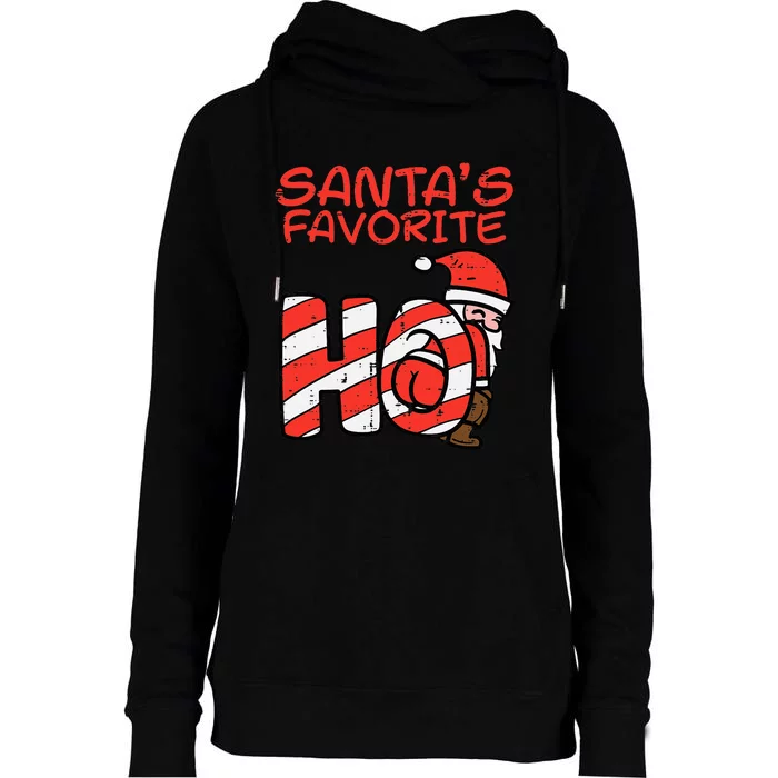 Santas Favorite Funny Naughty Adult Christmas Xmas Womens Funnel Neck Pullover Hood