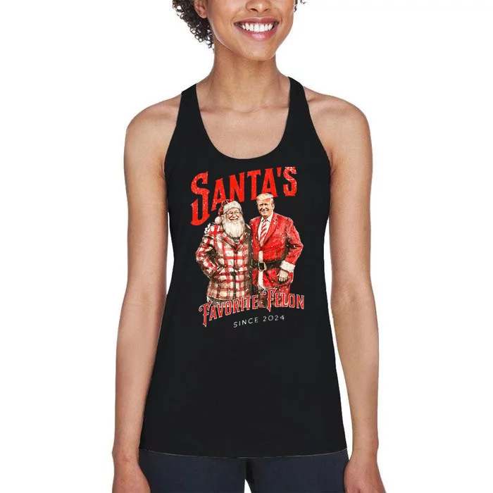 SantaS Favorite Felon Since 2024 Christmas Xmas Funny Trump Women's Racerback Tank