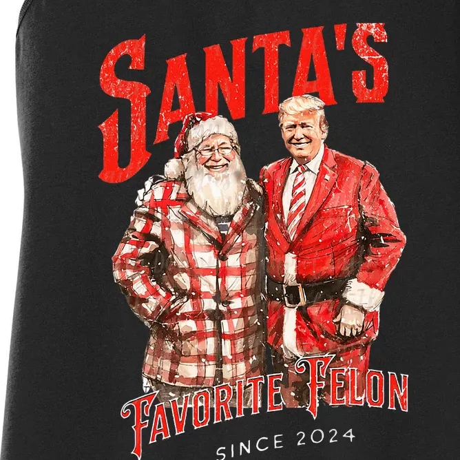 SantaS Favorite Felon Since 2024 Christmas Xmas Funny Trump Women's Racerback Tank