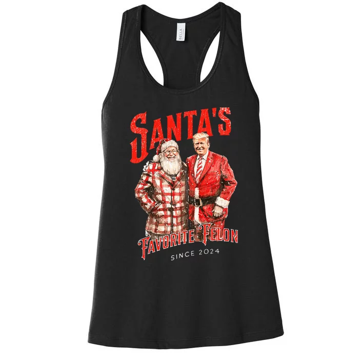 SantaS Favorite Felon Since 2024 Christmas Xmas Funny Trump Women's Racerback Tank