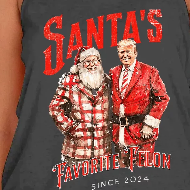 SantaS Favorite Felon Since 2024 Christmas Xmas Funny Trump Women's Knotted Racerback Tank