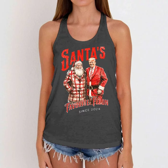 SantaS Favorite Felon Since 2024 Christmas Xmas Funny Trump Women's Knotted Racerback Tank