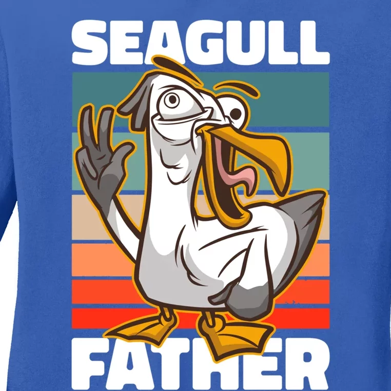 Seagull Father For Father's Day Gift Ladies Long Sleeve Shirt