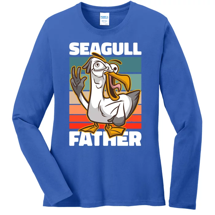 Seagull Father For Father's Day Gift Ladies Long Sleeve Shirt