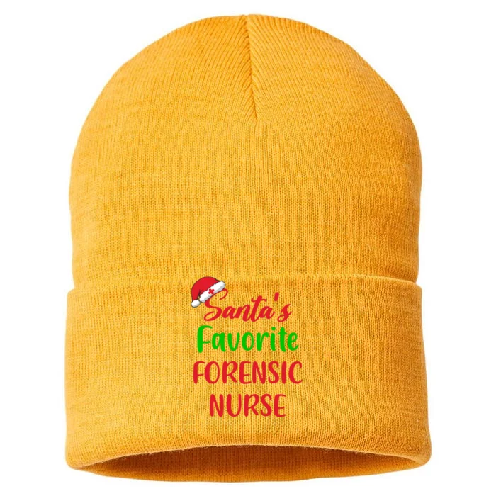 Santas Favorite Forensic Nurse Funny Christmas Sustainable Knit Beanie