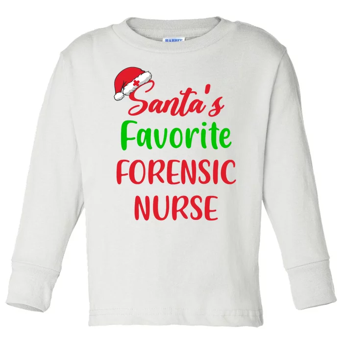 Santas Favorite Forensic Nurse Funny Christmas Toddler Long Sleeve Shirt