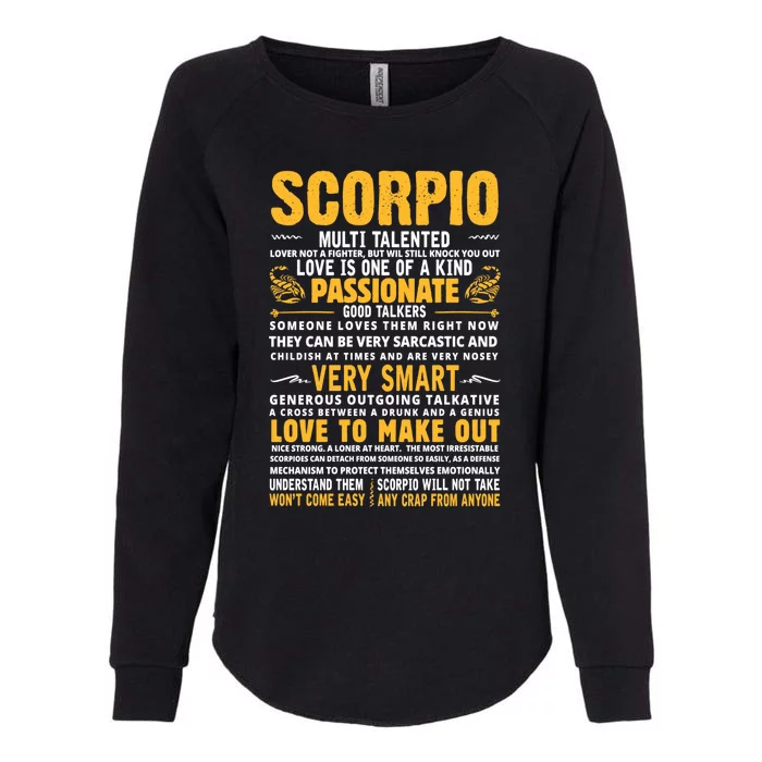 Scorpio Facts For Scorpion Lovers Horoscope Season Cool Gift Womens California Wash Sweatshirt