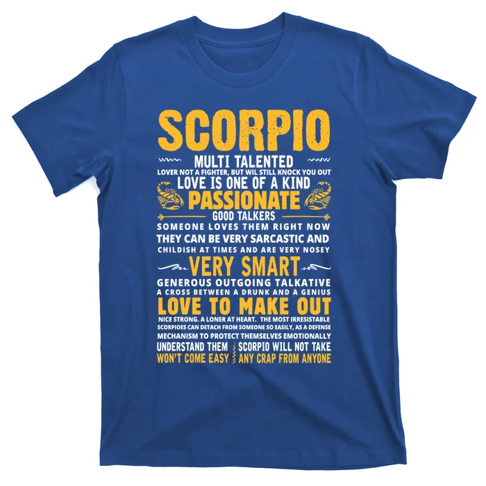 Scorpio Facts For Scorpion Lovers Horoscope Season Cool Gift T-Shirt