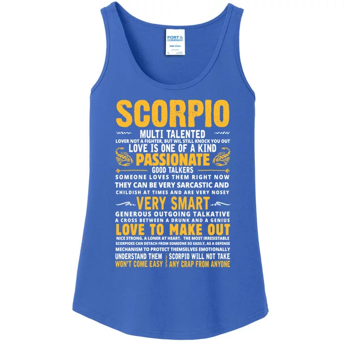 Scorpio Facts For Scorpion Lovers Horoscope Season Cool Gift Ladies Essential Tank