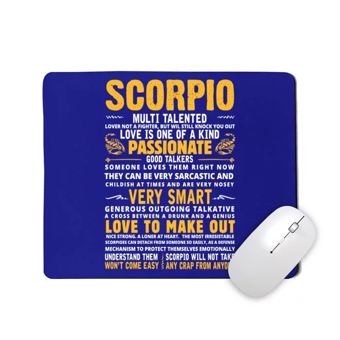 Scorpio Facts For Scorpion Lovers Horoscope Season Cool Gift Mousepad