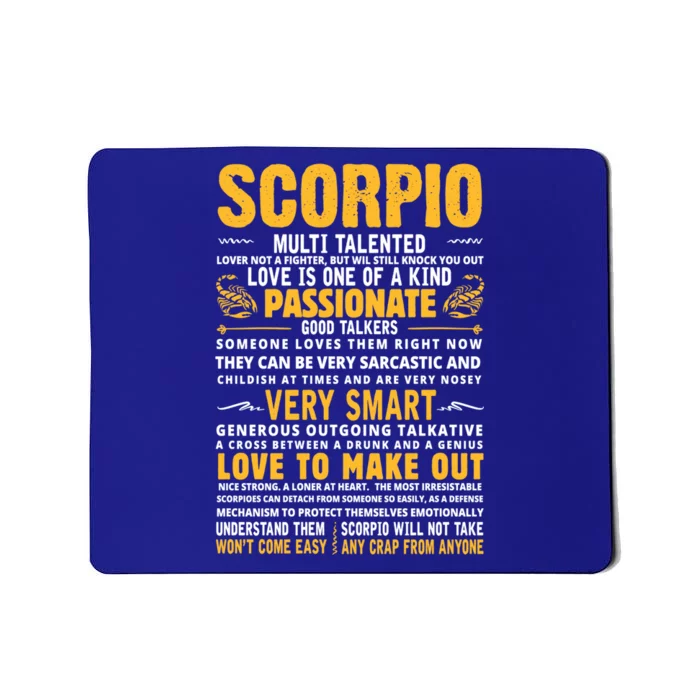 Scorpio Facts For Scorpion Lovers Horoscope Season Cool Gift Mousepad