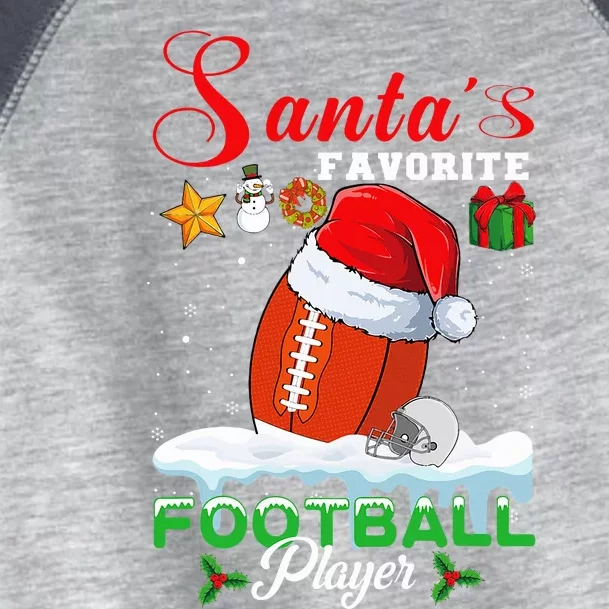 Santa's Favorite Football Player Christmas Toddler Fine Jersey T-Shirt