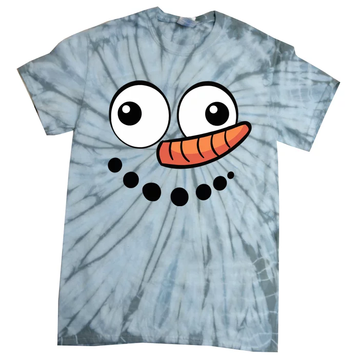 Snowman Face Family Christmas Matching Costume Tie-Dye T-Shirt