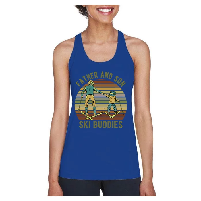 Ski For Father And Vintage Ski Dad Gift Women's Racerback Tank