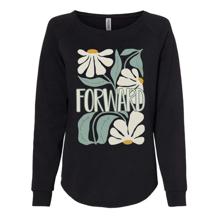 Subtle Floral Forward Flower Womens California Wash Sweatshirt