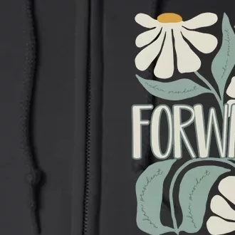 Subtle Floral Forward Flower Full Zip Hoodie