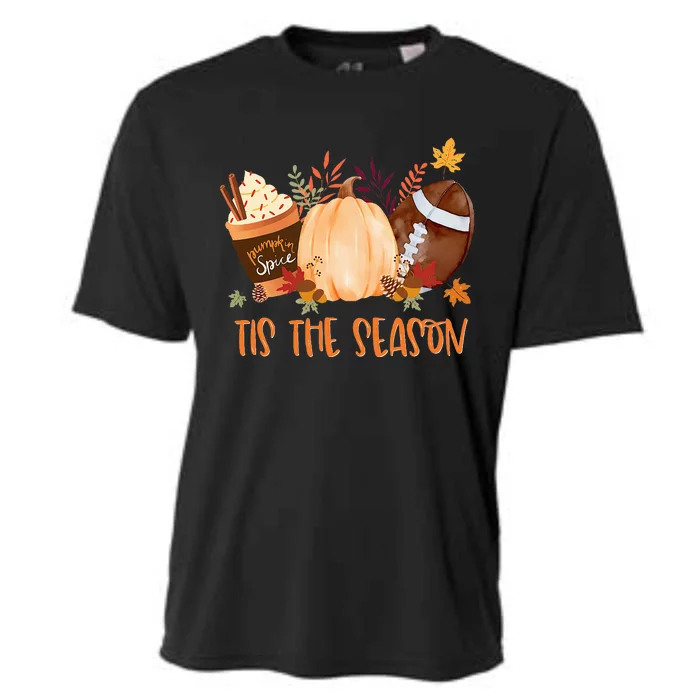 Seasonal Football Fall Thanksgiving Decor Cooling Performance Crew T-Shirt