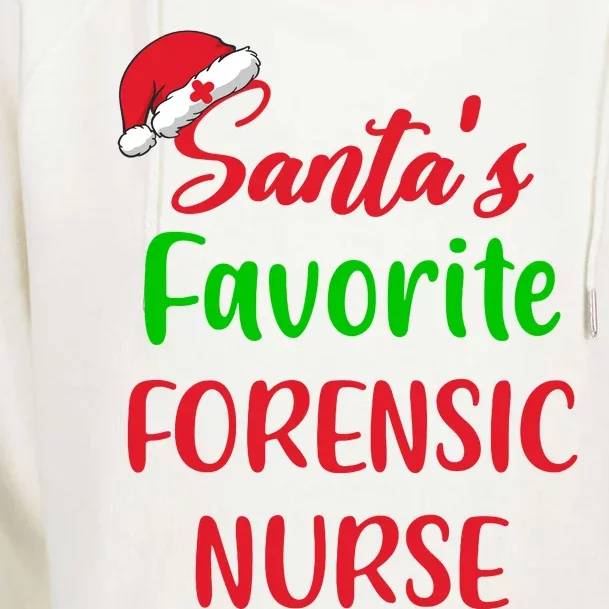 Santas Favorite Forensic Nurse Funny Christmas Womens Funnel Neck Pullover Hood