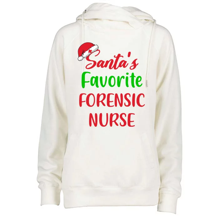 Santas Favorite Forensic Nurse Funny Christmas Womens Funnel Neck Pullover Hood