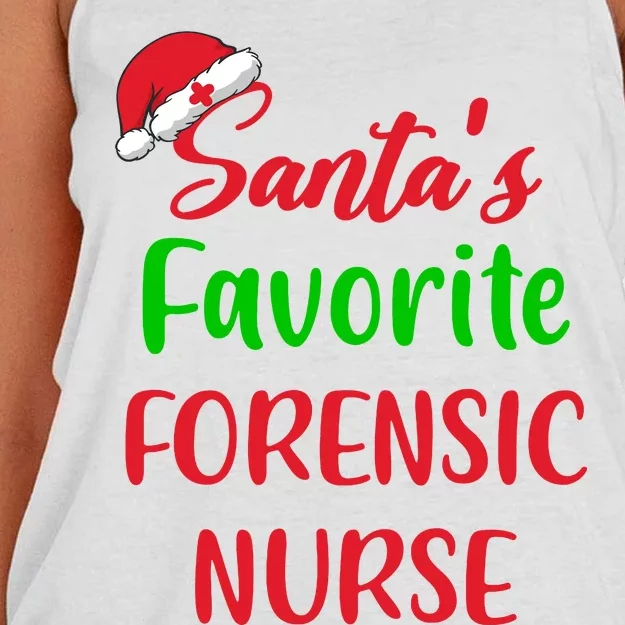 Santas Favorite Forensic Nurse Funny Christmas Women's Knotted Racerback Tank