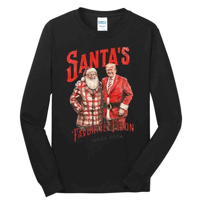 Santa’S Favorite Felon Trump 2024 Tall Long Sleeve T-Shirt