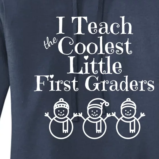 Snowman First Grade Teacher Shirt Coolest Little 1st Graders Women's Pullover Hoodie